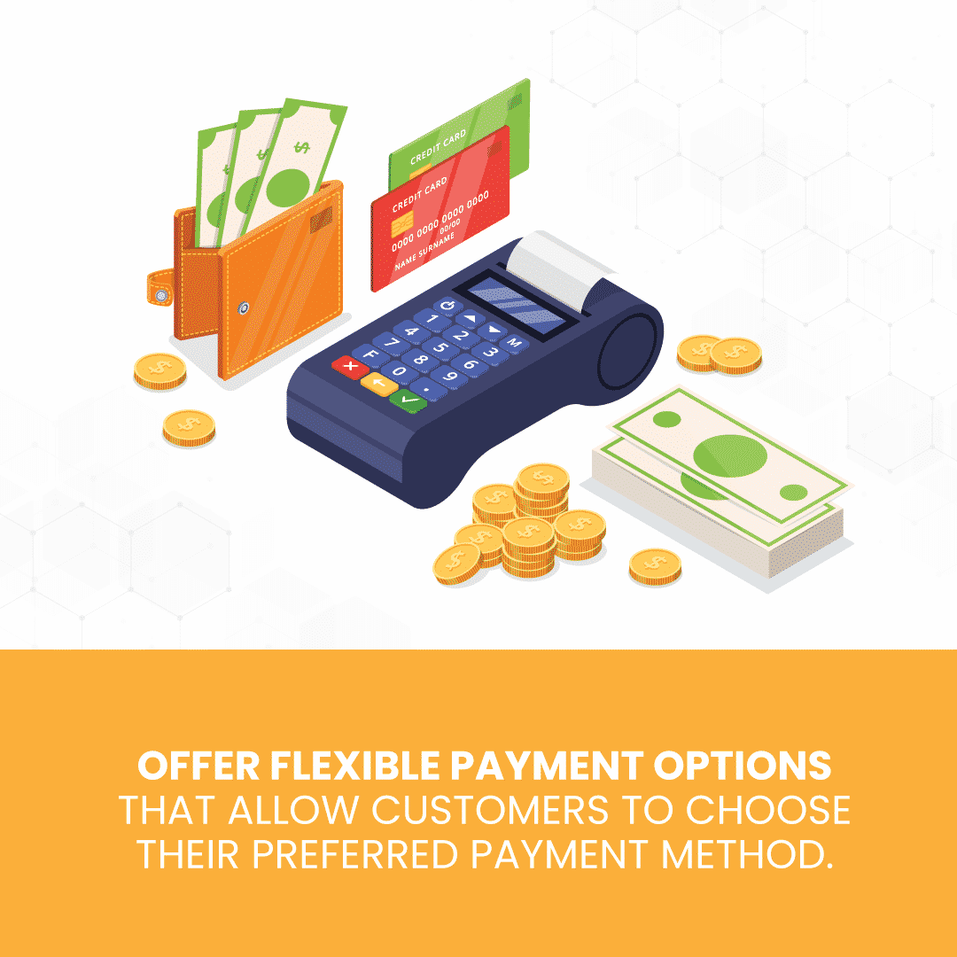 Multiple payment options illustrated to support how POS system can improve customer service