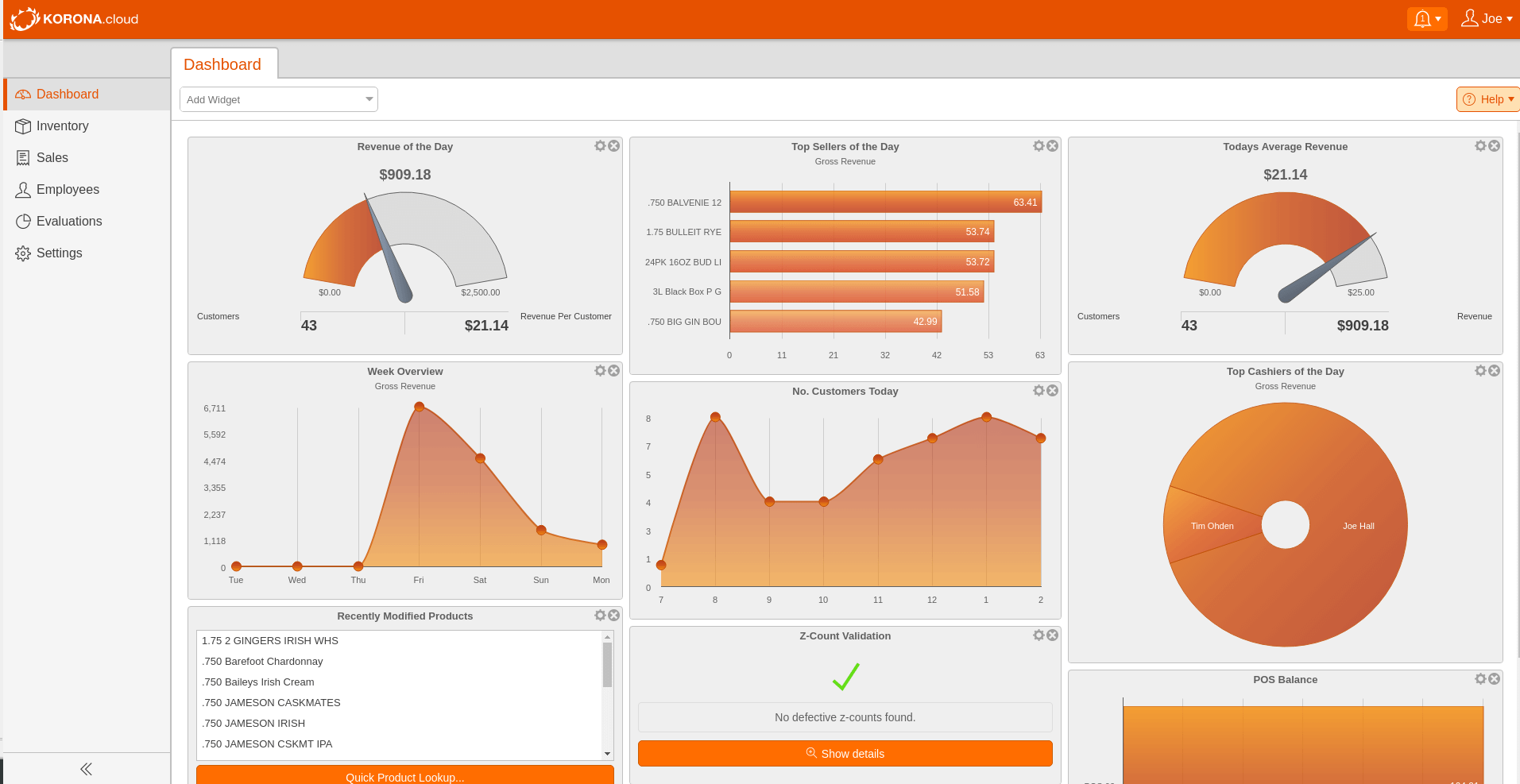 a screenshot of a product report, a pos system feature