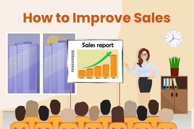 Person presents on ways to improve sales for small businesses