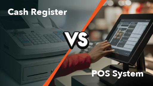 Featured Image showing the difference between a cash register and a POS system.