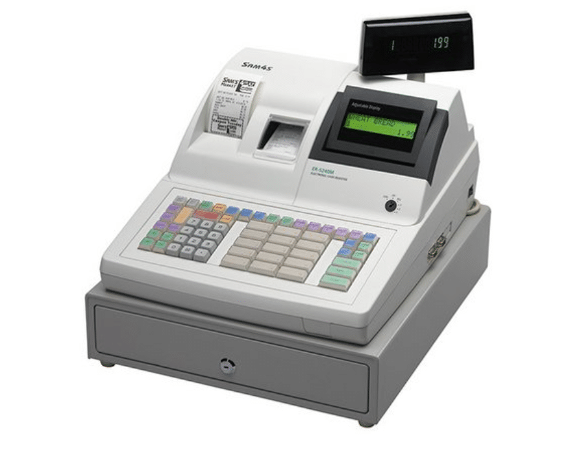 Picture illustrating the example of a traditional cash register. 