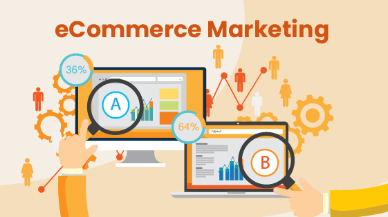 Illustration showing how eCommerce retail marketing works and how business owners can use it