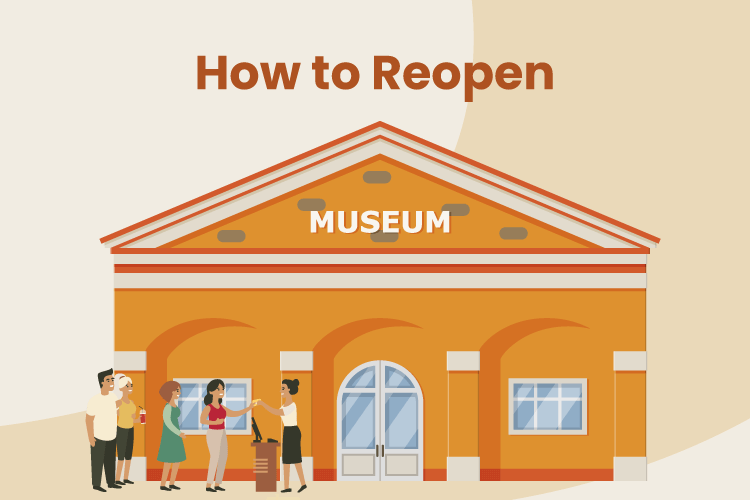 Illustration of a museum reopening after stay-at-home orders were removed