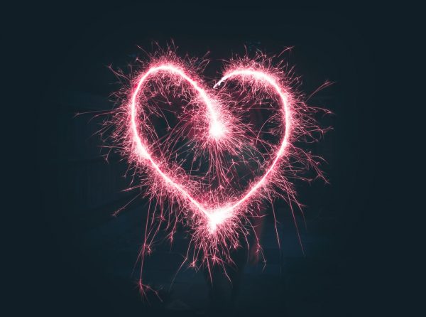 Fireworks in the shape of a heart