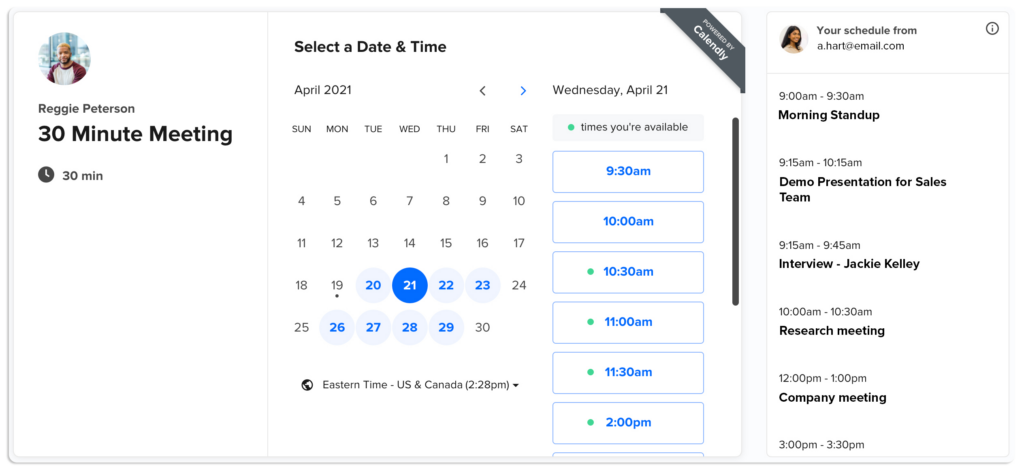 calendly screenshot