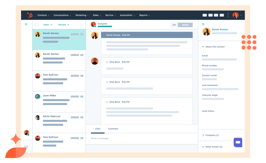 Hubspot Smart CRM screenshot