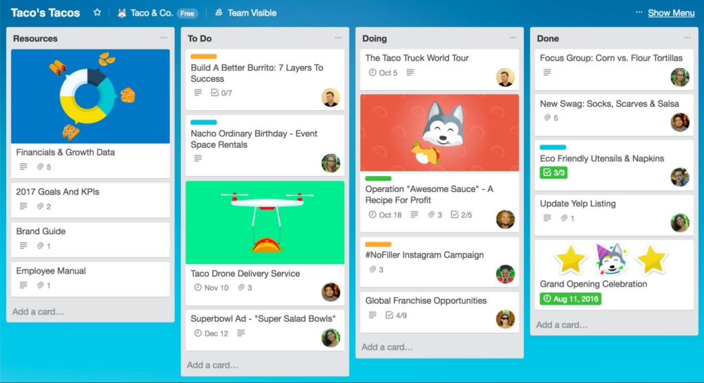 Trello screenshot