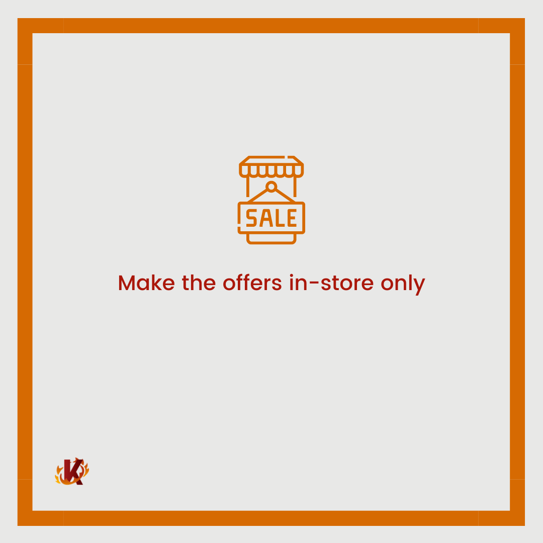 carousel graphic image with store sale icon for the idea make the offer in-store only to drive more traffic