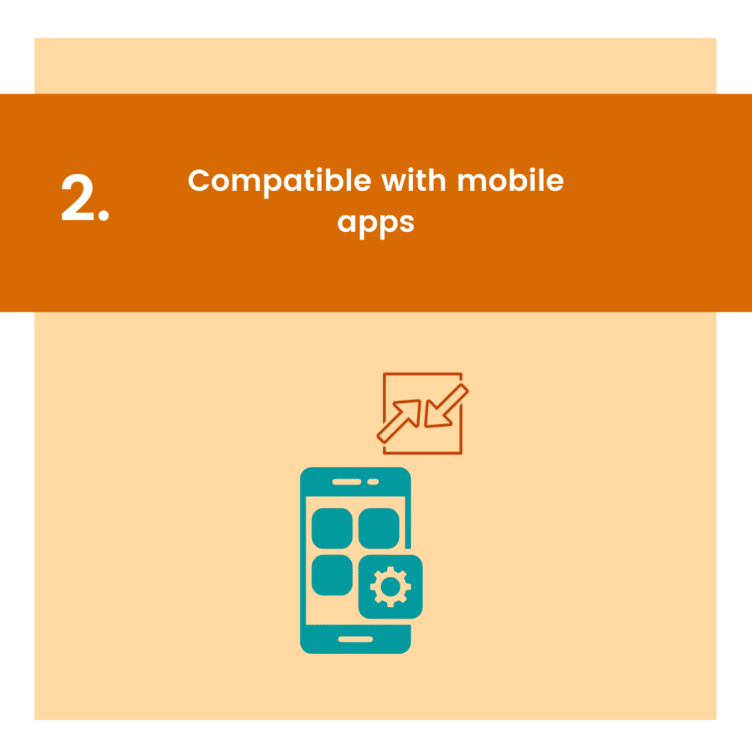 carousel graphic with icon for compatible with mobile apps as reason to get point-based loyalty program