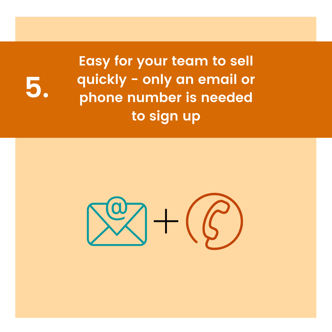 carousel graphic with icon for easy to sell and only email and phone required as reason to get a point-based loyalty program