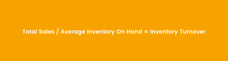 Text graphic showing equation for calculating inventory turnover