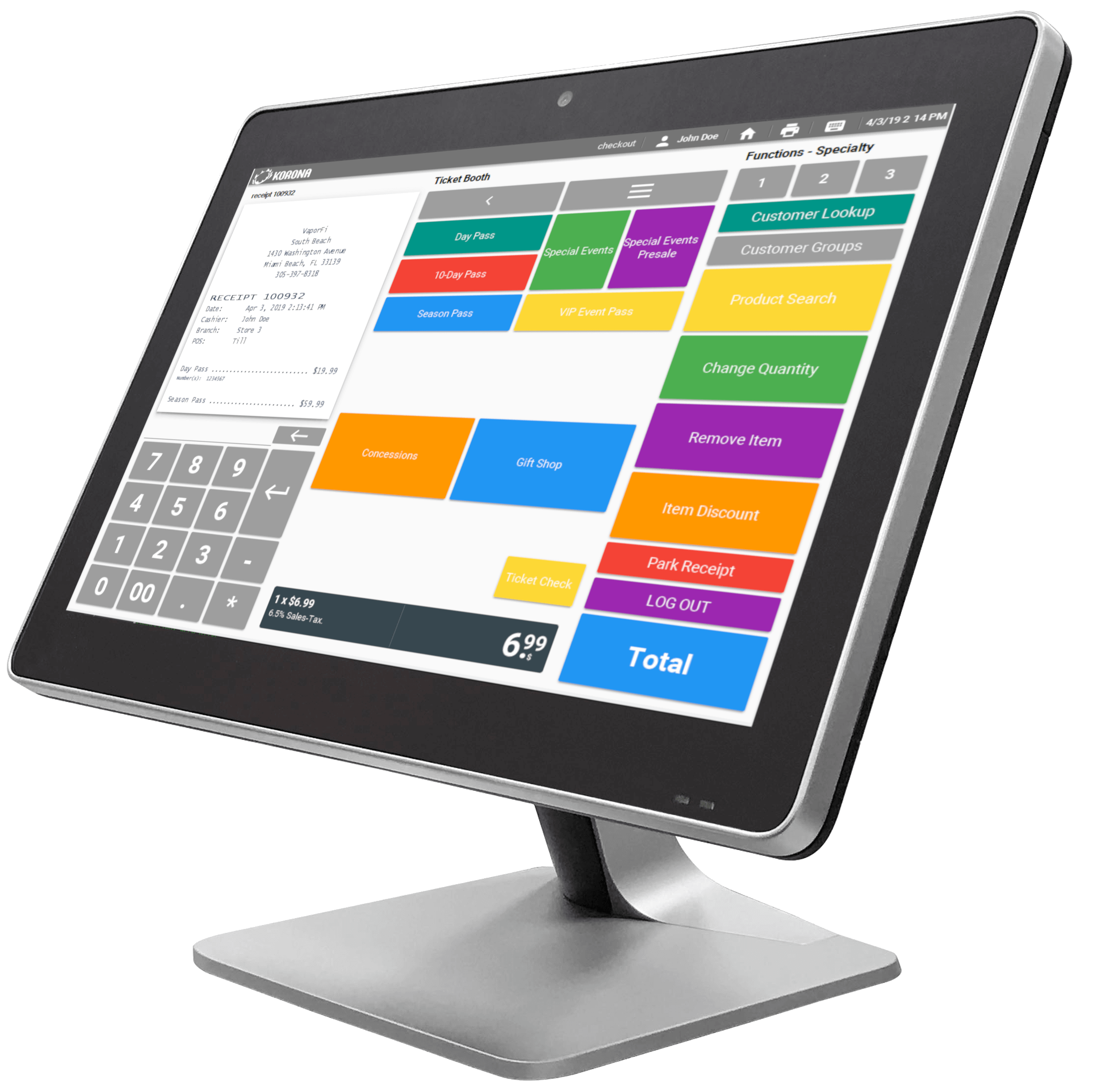 QSR POS System Homescreen QSR POS system desktop with cashier homescreen