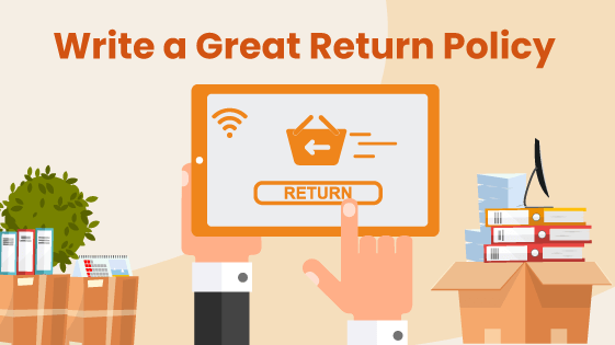 Business owner writes a return policy for an eCommerce store