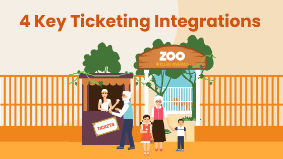 Group of people buy tickets for a zoo
