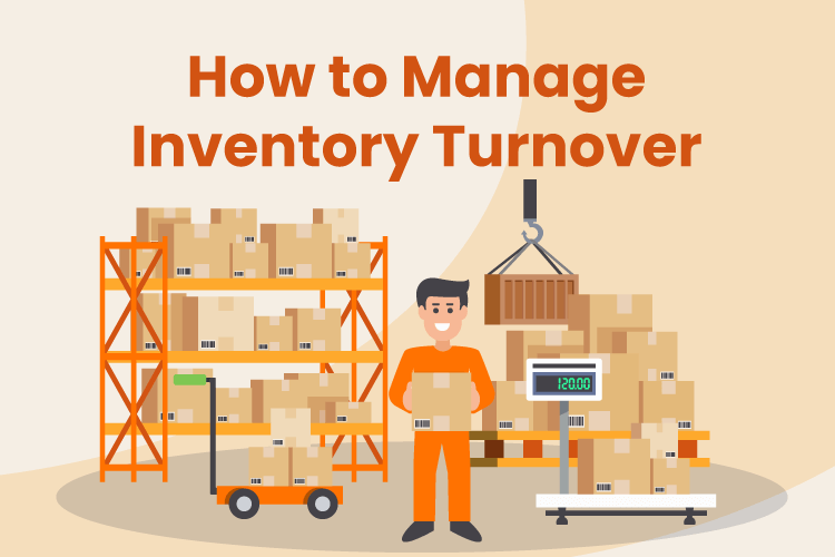 Person manages inventory turnover in a retail warehouse