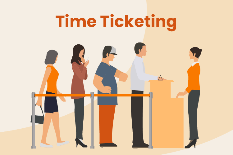 Guest wait in line for a museum with timed ticketing software