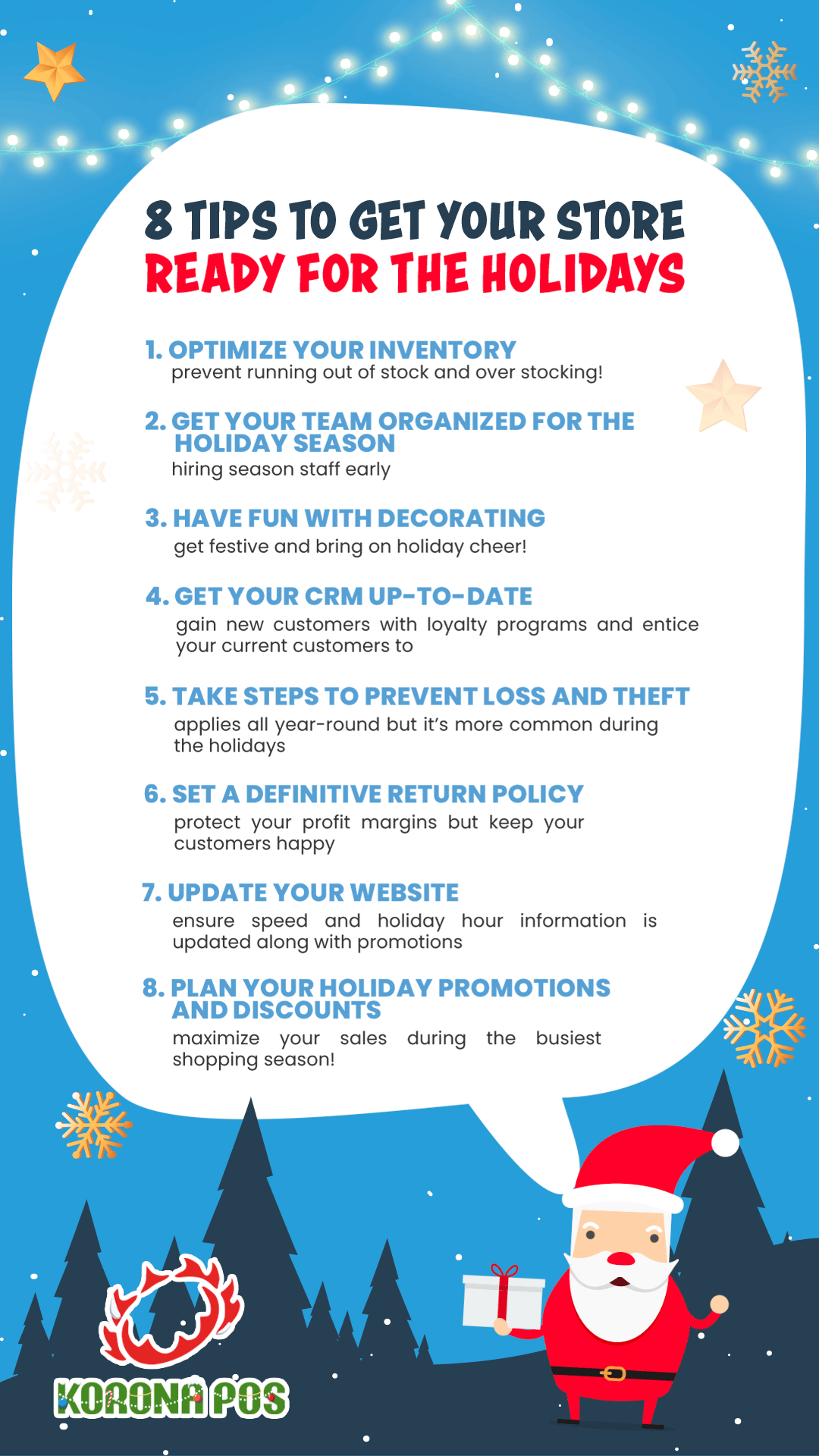 8 Tips to get your store ready for the holidays.