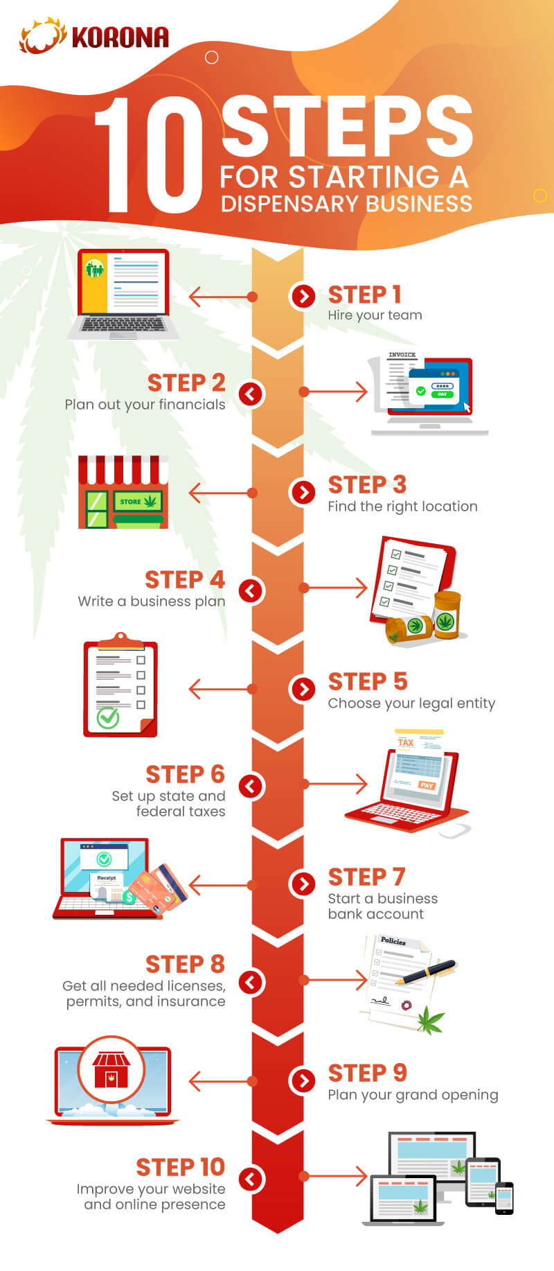 Steps for how to start a dispensary in an infographic