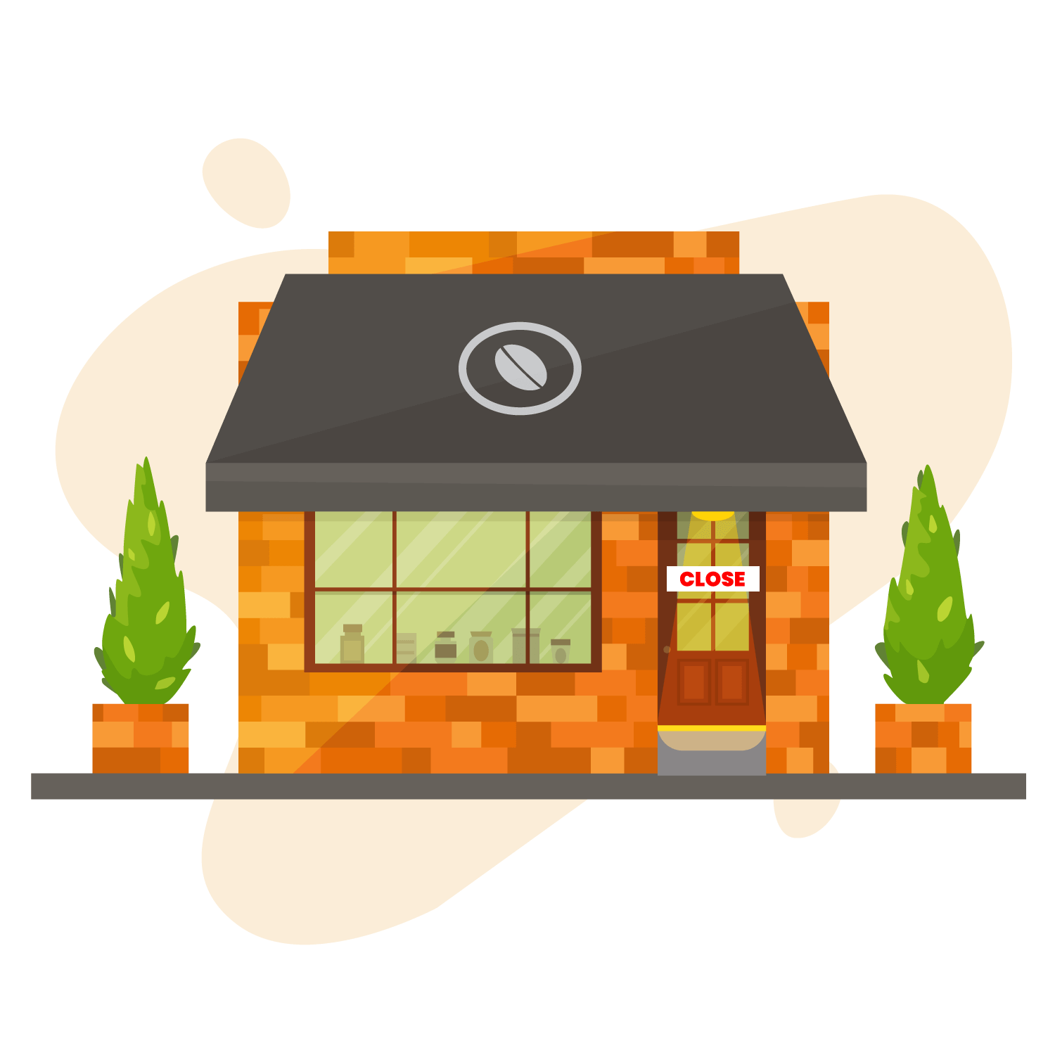 Closed Small Business During COVID-19 Lockdown Illustration showing closed storefront during COVID-19 pandemic