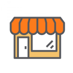 Convenience store POS storefront icon