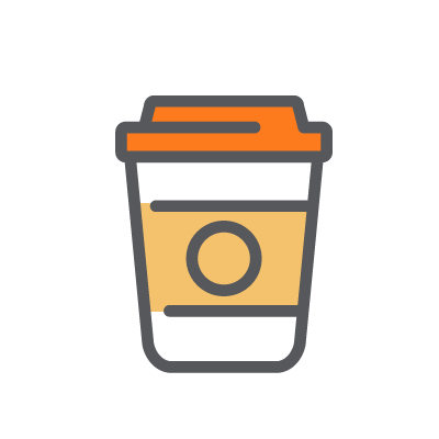 Coffee shop POS coffee cup icon