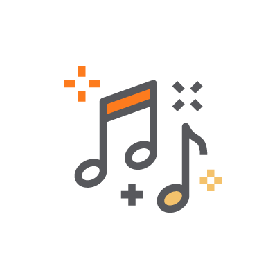 Music store POS musical notes icon