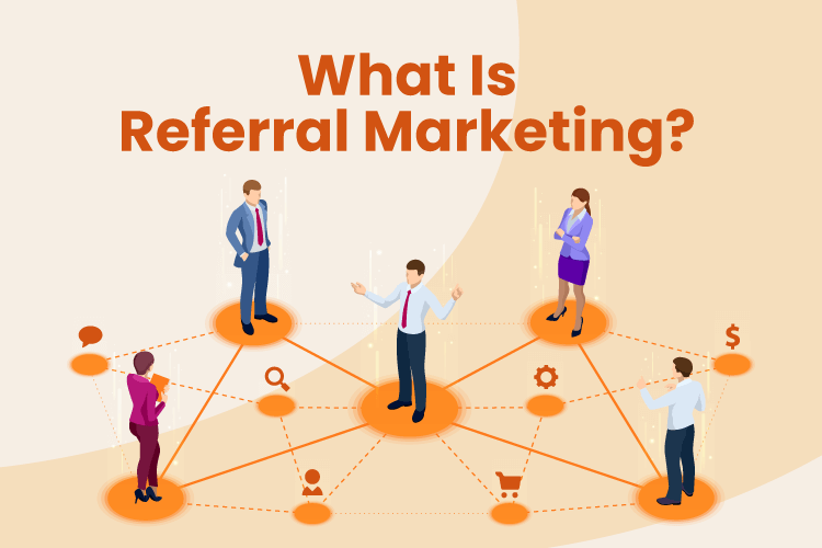 Image shows how referral marketing can spread to many different people