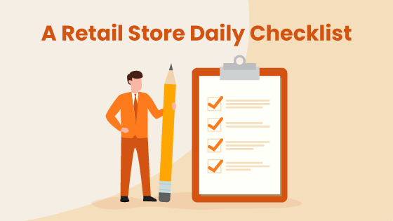 Image with business owner and retail store daily checklist