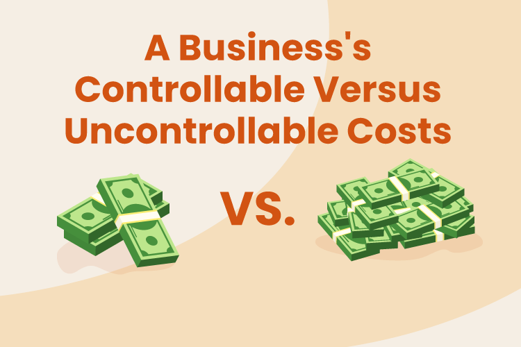 Stacks of money for both controllable and uncontrollable costs for a business
