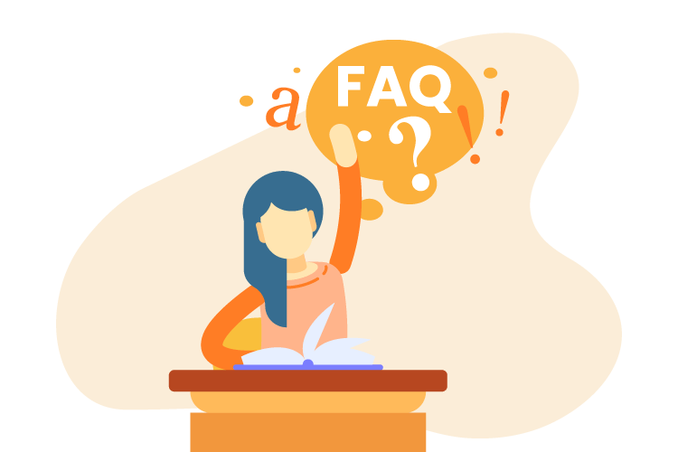 FAQ Header Image of girl raising her hand with a question