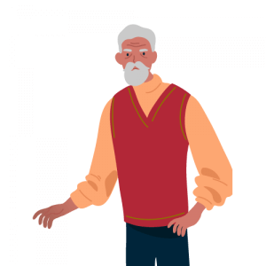 Illustration of older man