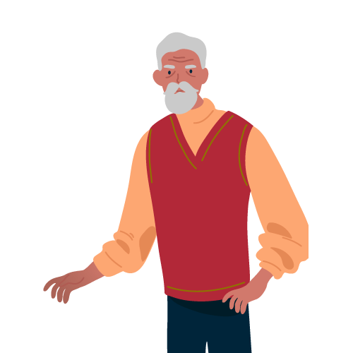 Testimonial Avatar 17 Illustration of older man