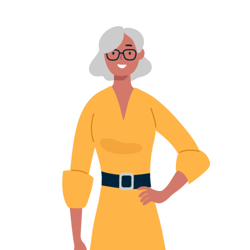 Testimonial Avatar 21 Older woman stands with hand on hip