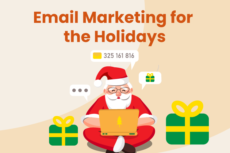 Santa send out and email marketing message for the holidays