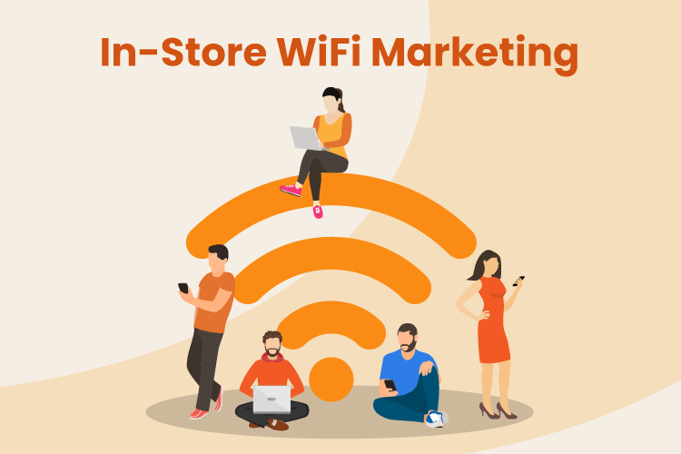 Shoppers log on to WiFi while shopping in a store