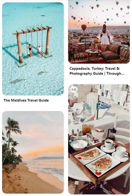 a screen capture from Pinterest showing their guides