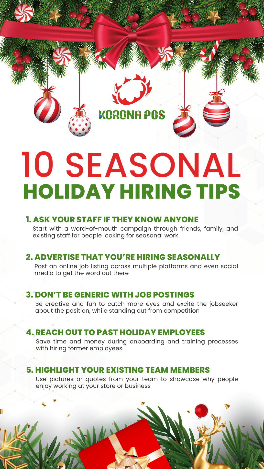 Tips 1-5 on seasonal holiday hiring