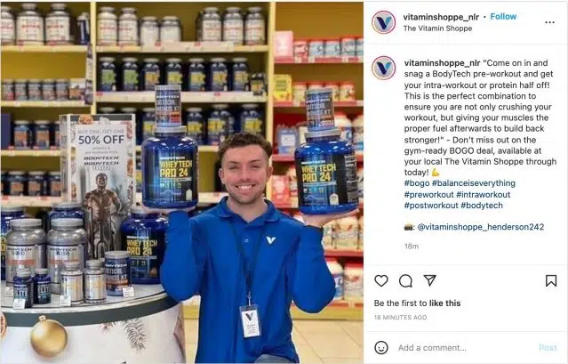 an example of a bundled deal from Vitamin Shoppe's Instagram