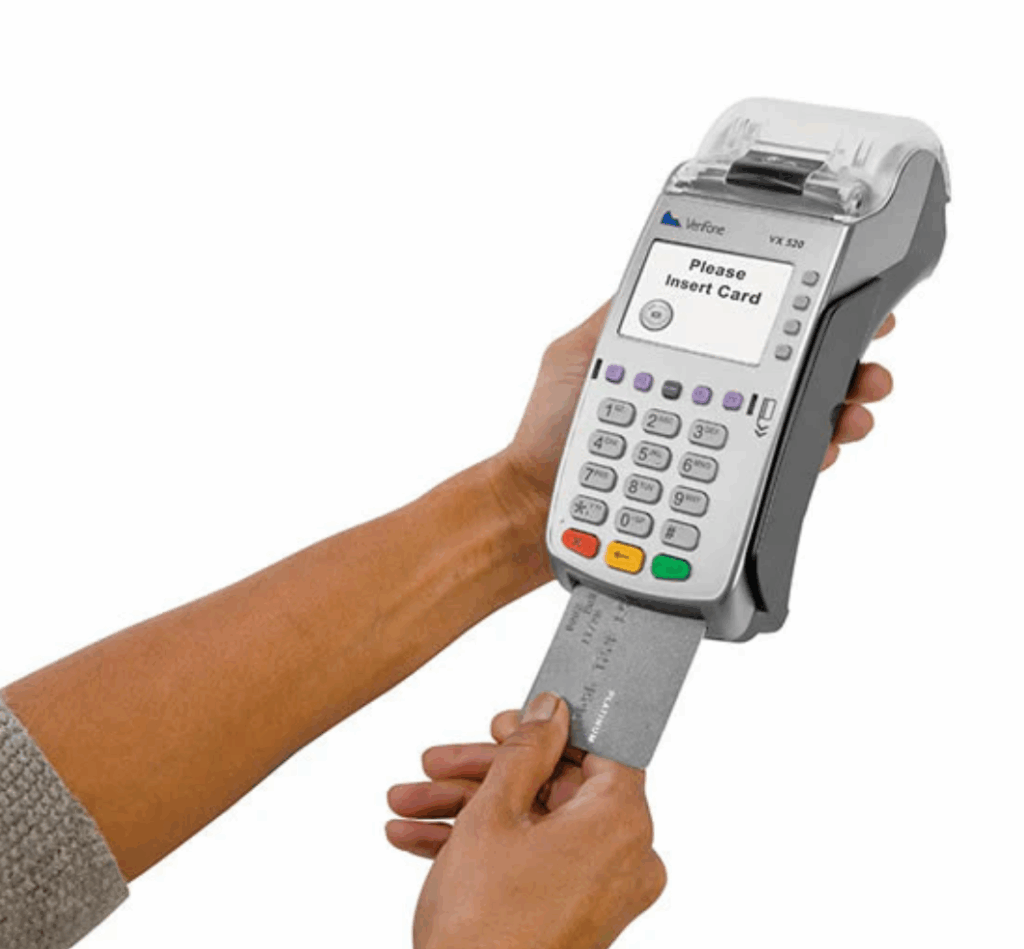 Countertop terminal; Example of credit card machine. 