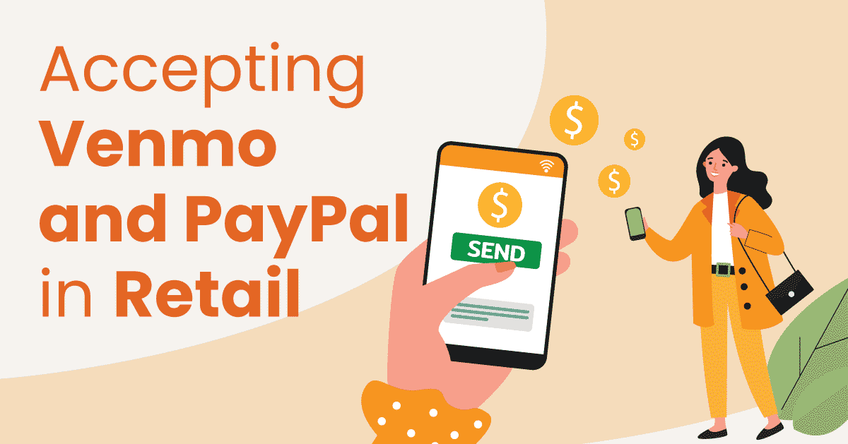 vector image showing venmo and paypal options for retail payments