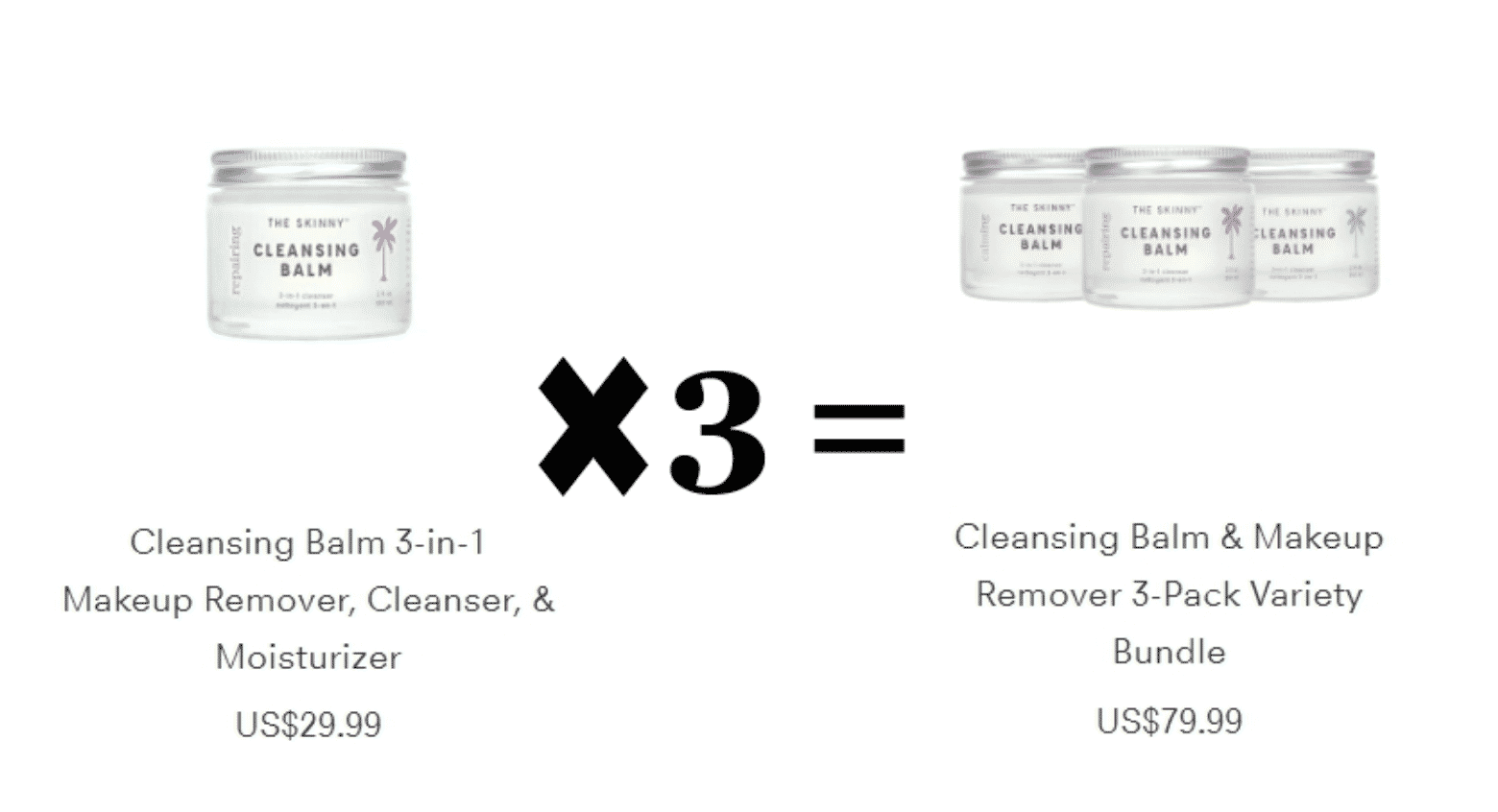 Cleansing balm product bundling example