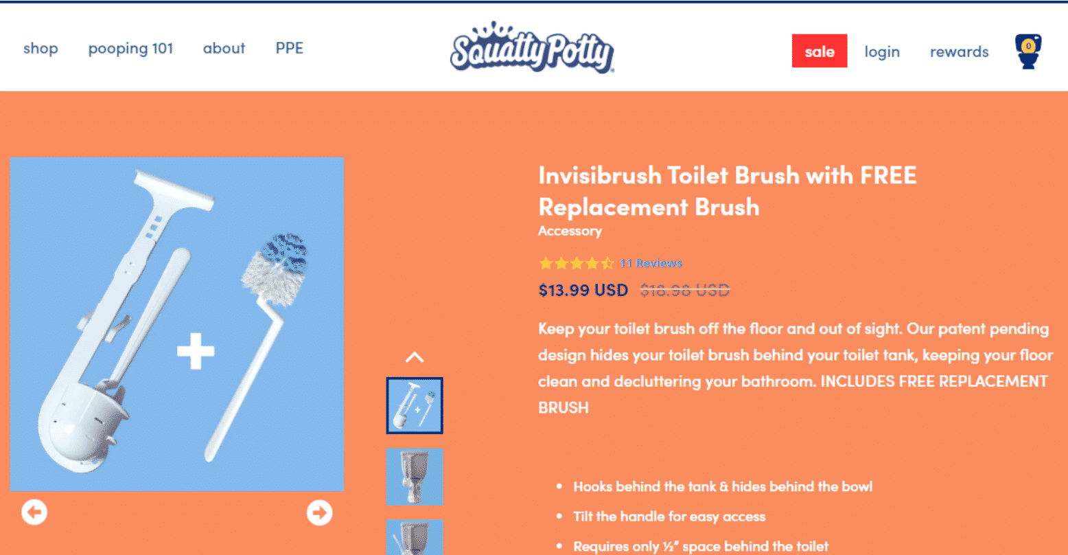 Example of a product bundling from Squatty Potty retailer.