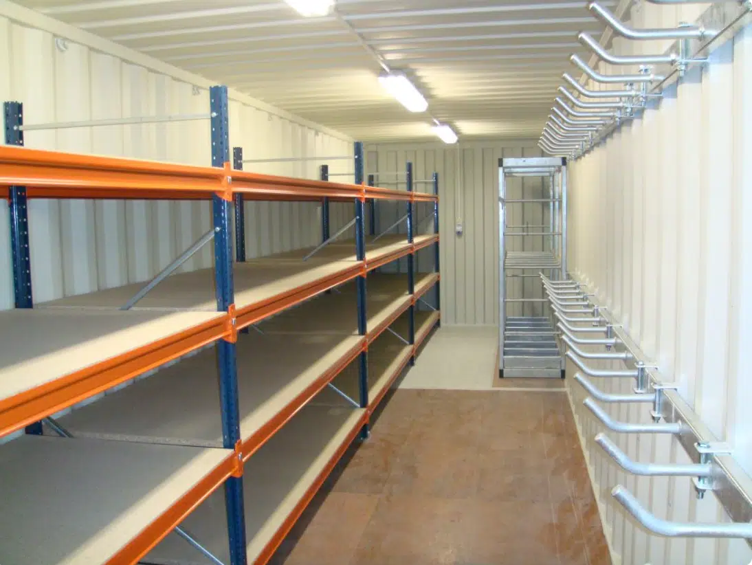 an empty storage unit
