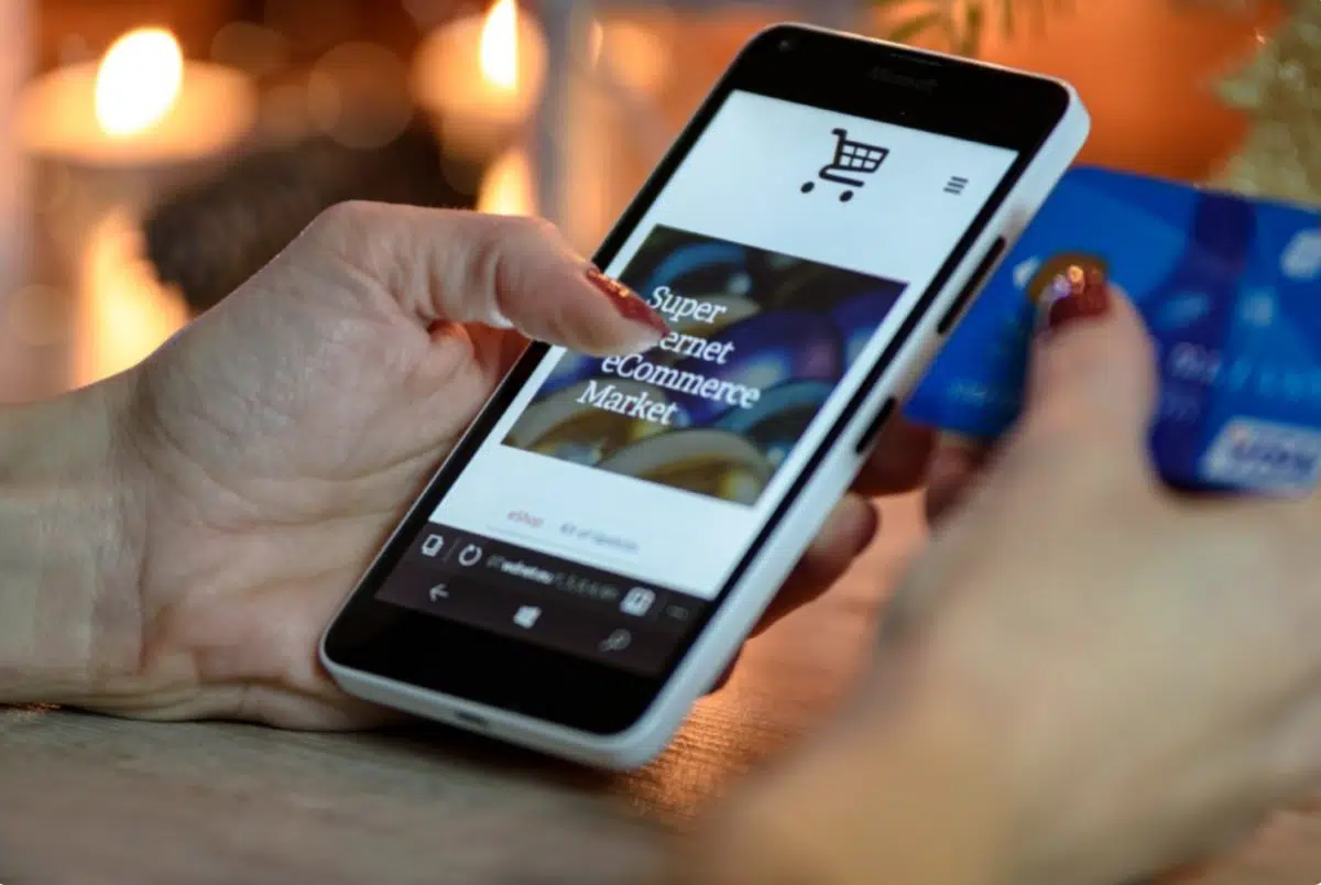 a shopper uses an eCommerce app