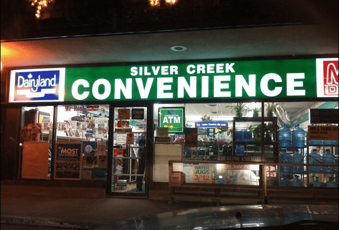 Convenience store window display illustration