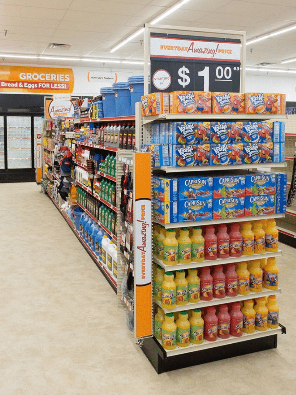 Picture illustrating an endcap retail store layout