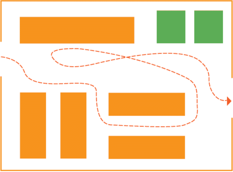 Image showing an example of Spine  retail design Layout. 