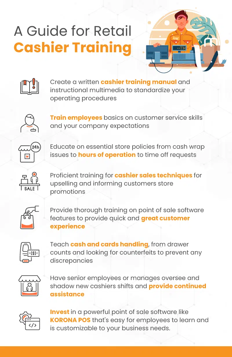 an infographic guide for retail cashier training 