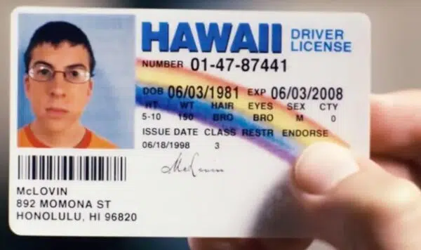 McGlovin's fake ID from Super Bad