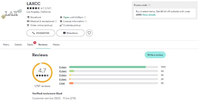 a screen capture showing how Weedmaps works for finding dispensaries